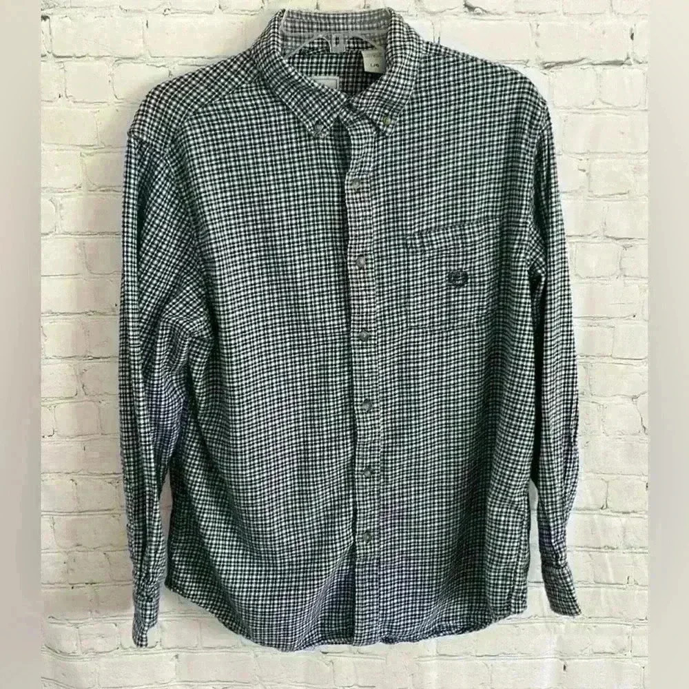 Chaps Shirt Mens Large Blue Plaid Flannel Long Sleeve Button Down Cotton